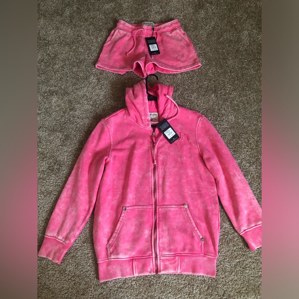 True Religion Acid wash big T lounge set